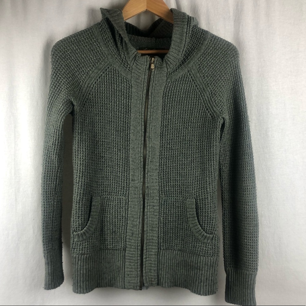 Eddie Bauer waffle knit zip through hoodie